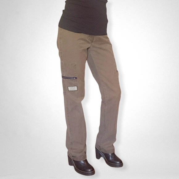 VIntage 90's DKNY Zipper-Pocket Khaki Cargo Pants -Size 4 - Picture 9 of 9